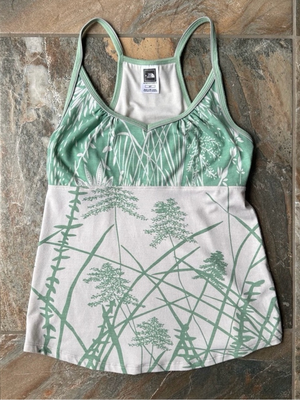 The North Face Women's Potrero Cami Tank Kelpie Green Floral Size Small